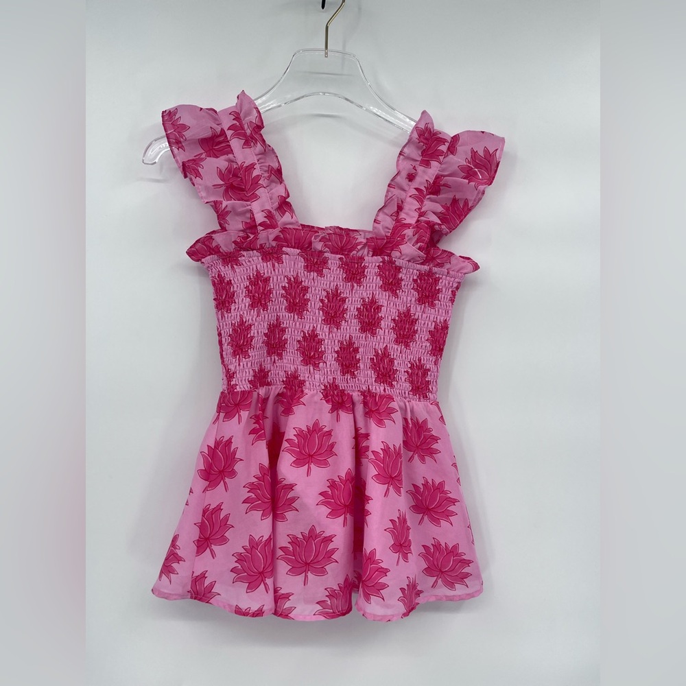 J Marie Elsie Smocked Flutter Sleeve Top‎ size Xs
